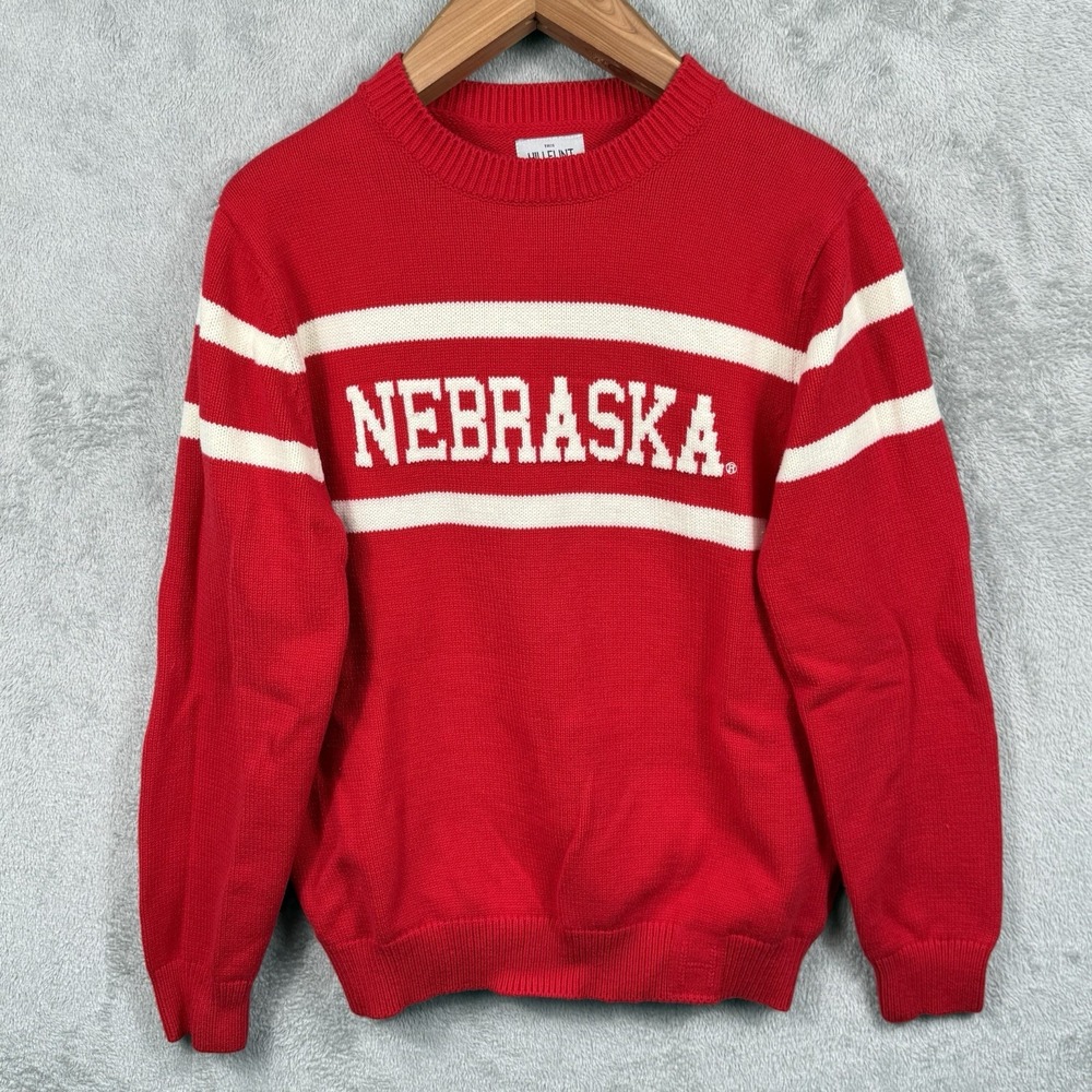 Nebraska Cornhuskers Hillflint Sweater Mens L Red Crewneck Pullover NCAA College